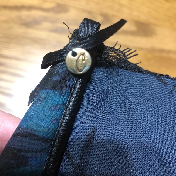 Cacique Ladies Plus Nighty Sheer Dark Floral Chemise With Black Lace Bra 42 DDD - Picture 6 of 10